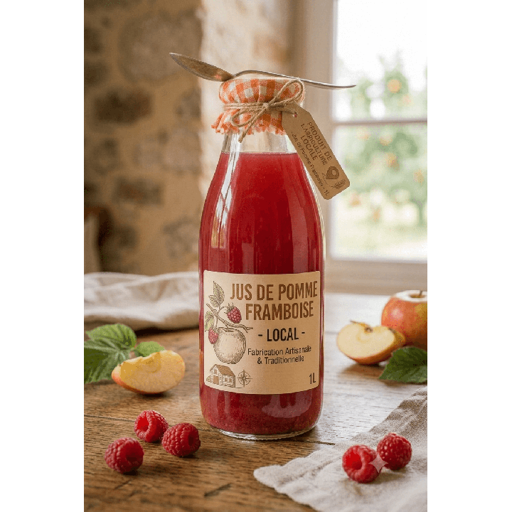 Jus de pomme framboise 1L